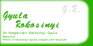 gyula rokosinyi business card